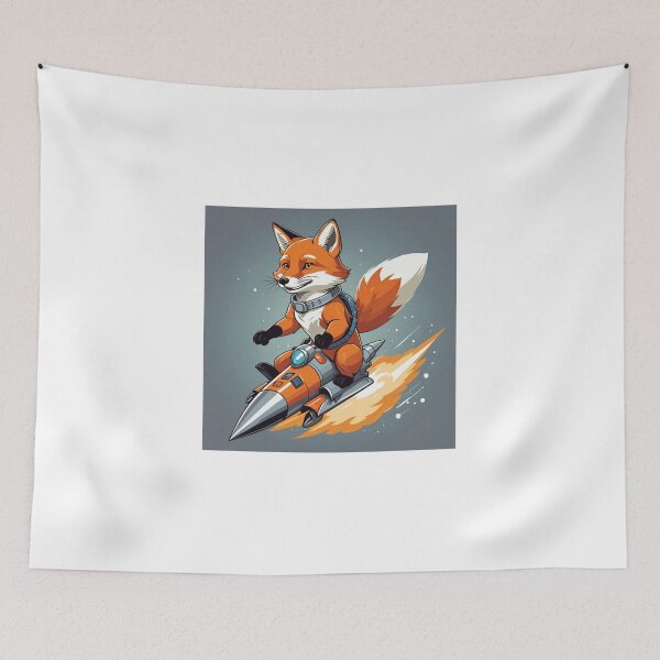 Item preview, Fox Riding a Rocket Dynamic Action Pose – Fox lover gift designed and sold by michallechowicz.