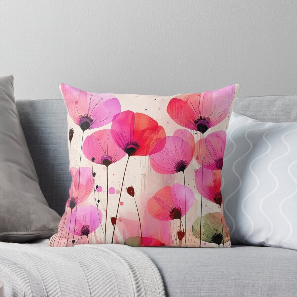 Item preview, Pink And Magenta Poppy Flowers Elegant Folk Art designed and sold by DEC02.