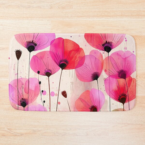 Item preview, Pink And Magenta Poppy Flowers Elegant Folk Art designed and sold by DEC02.