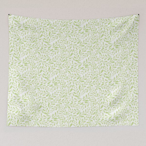 Item preview, Minimalist Soft Sage Green Leaves & Vine Floral Seamless Pattern designed and sold by LuxocaDesigns24.