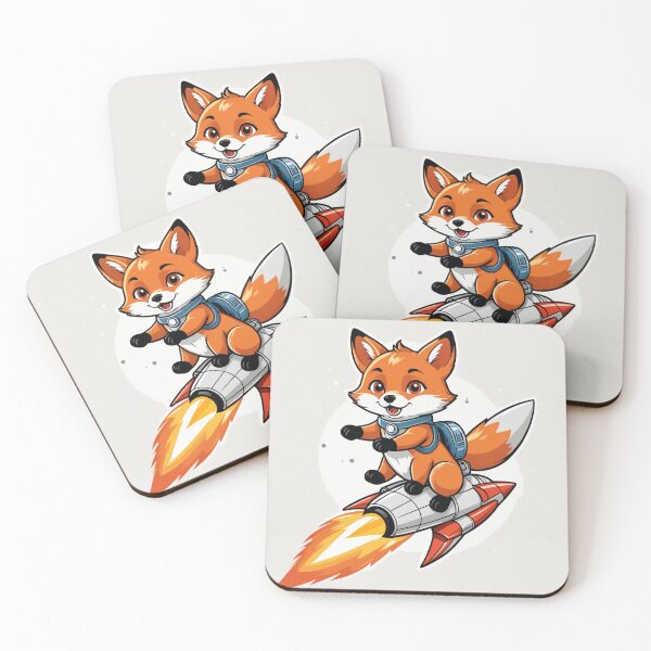 Item preview, Fox Riding a Rocket Chibi Style – Fox lover gift designed and sold by michallechowicz.