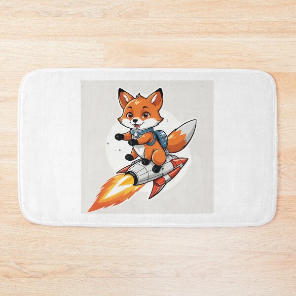 Item preview, Fox Riding a Rocket Chibi Style – Fox lover gift designed and sold by michallechowicz.