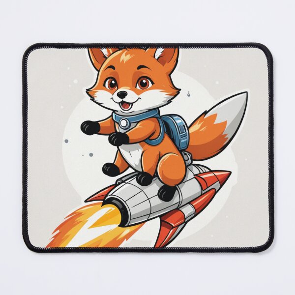 Item preview, Fox Riding a Rocket Chibi Style – Fox lover gift designed and sold by michallechowicz.