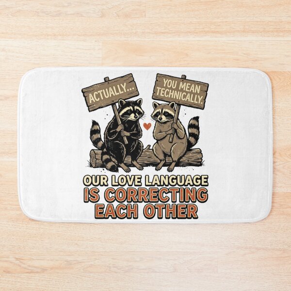 Item preview, Our Love Language Is Correcting Each Other - Funny Raccoon Couple Meme designed and sold by BumbleBloom7.