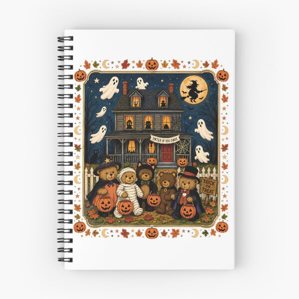 Item preview, Vintage 90s Mummy Ghosts Trick-or-Treat Bears Haunted House Sweatshirt designed and sold by Cafe18.