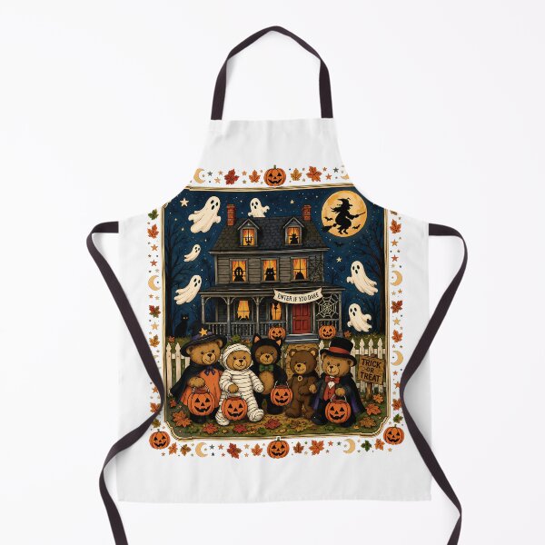 Item preview, Vintage 90s Mummy Ghosts Trick-or-Treat Bears Haunted House Sweatshirt designed and sold by Cafe18.