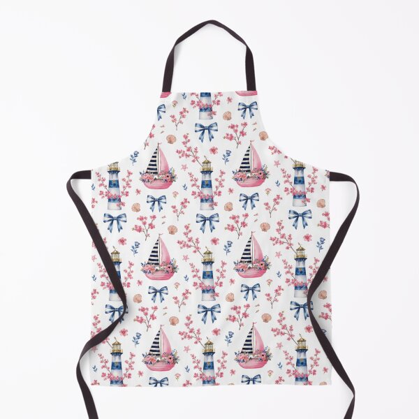 Item preview, Watercolor Pink Floral Nautical Sailboat Pattern designed and sold by ImPlyDesign.