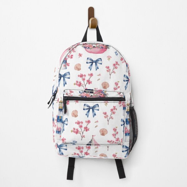 Item preview, Watercolor Pink Floral Nautical Sailboat Pattern designed and sold by ImPlyDesign.
