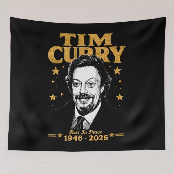 Item preview, RIP Tim Curry 1946-2026, Tim Curry y Dolly Parton, Frank N Furter Rocky Horror Picture Show, RIP Tim Curry Memorial, 1946 2026 Tim Curry Tribute designed and sold by ScribbleWonder.