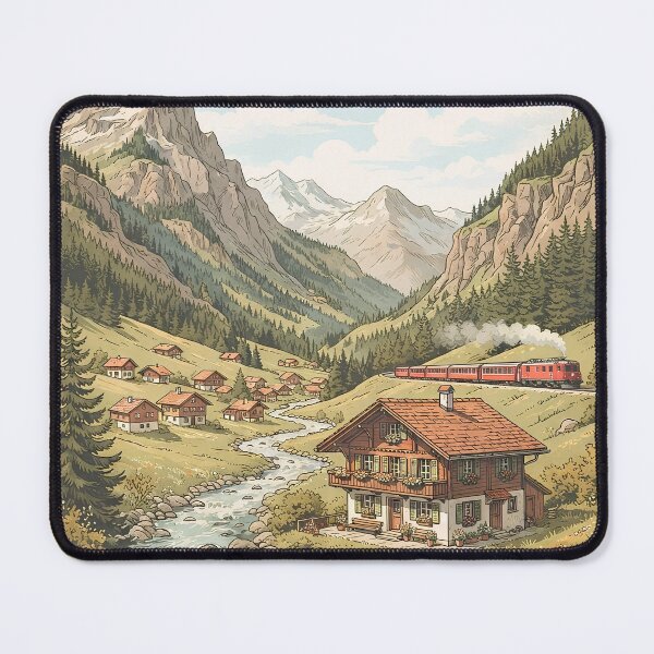 Item preview, Switzerland Mountain Escape Vintage Travel Poster designed and sold by Koalangel.