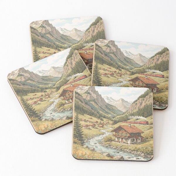 Item preview, Switzerland Mountain Escape Vintage Travel Poster designed and sold by Koalangel.