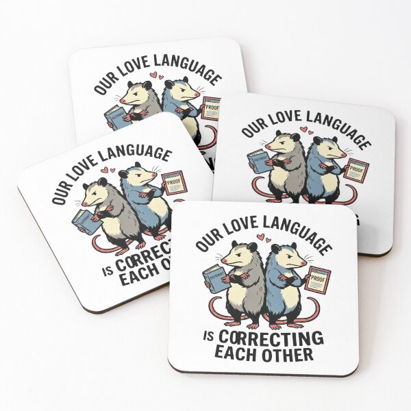 Item preview, Our Love Language Is Correcting Each Other - Funny Opossum Couple Meme designed and sold by BumbleBloom7.