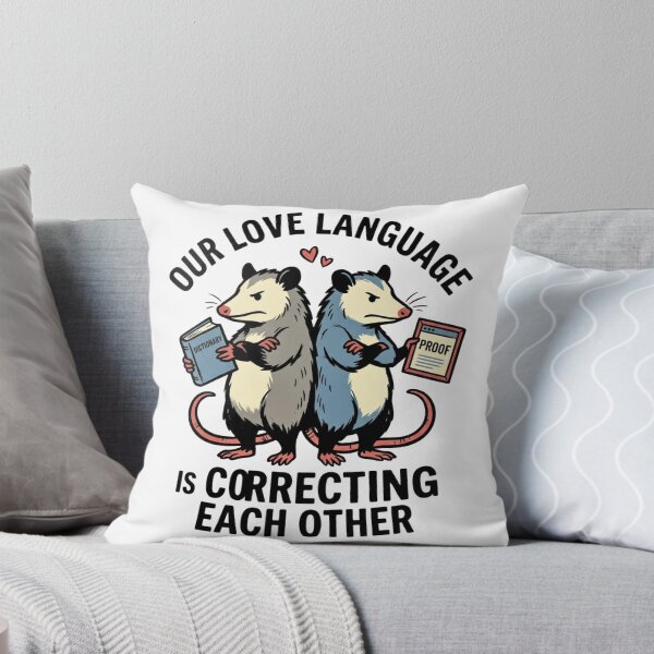Item preview, Our Love Language Is Correcting Each Other - Funny Opossum Couple Meme designed and sold by BumbleBloom7.