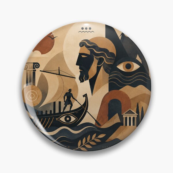 Item preview, The Odyssey Greek Mythology Art – Odysseus, Cyclops & Ancient Greek Sea Adventure designed and sold by Dimu Co..