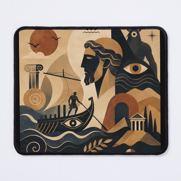 Item preview, The Odyssey Greek Mythology Art – Odysseus, Cyclops & Ancient Greek Sea Adventure designed and sold by Dimu Co..