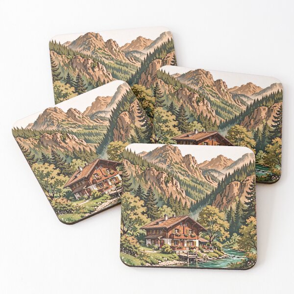 Item preview, Switzerland Alpine Chalet Vintage Art Print designed and sold by Koalangel.