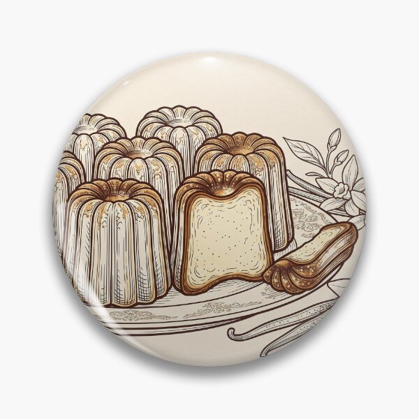 Item preview, French Canele Pastry - Vintage Bakery Line Art Sticker designed and sold by MissoStudio.