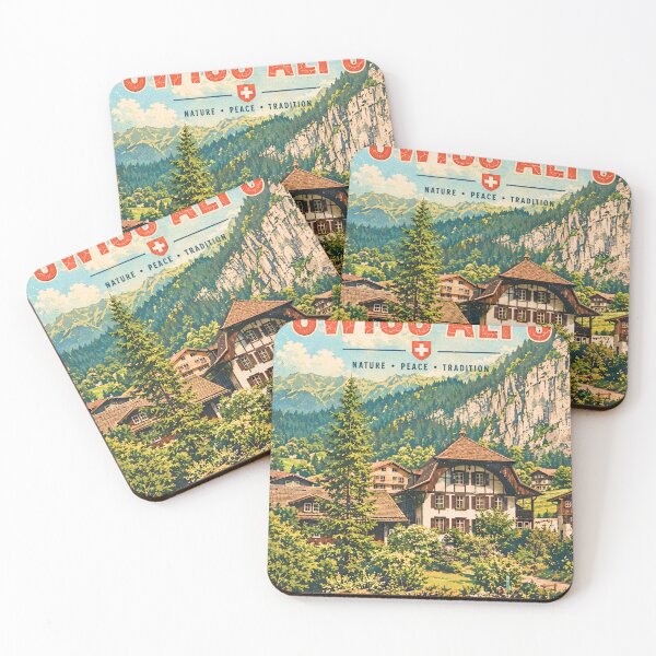 Item preview, Discover the Swiss Alps Vintage Nature Poster designed and sold by Koalangel.