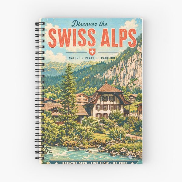 Item preview, Discover the Swiss Alps Vintage Nature Poster designed and sold by Koalangel.