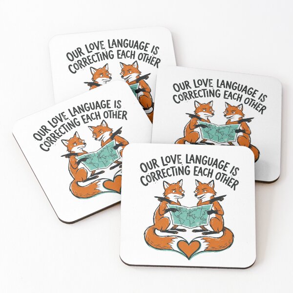 Item preview, Our Love Language Is Correcting Each Other - Funny Fox Couple Map Meme designed and sold by BumbleBloom7.