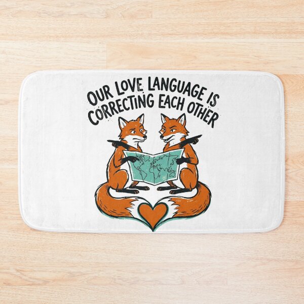 Item preview, Our Love Language Is Correcting Each Other - Funny Fox Couple Map Meme designed and sold by BumbleBloom7.