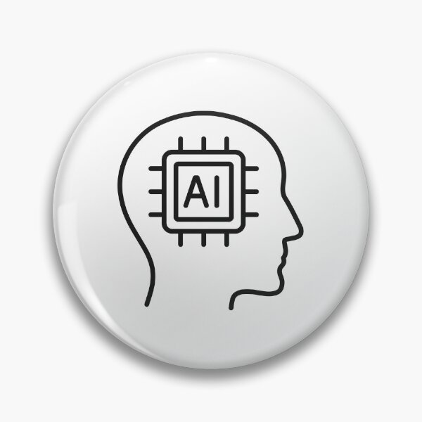 Item preview, AI Head Artificial Intelligence Line Icon designed and sold by VectorForge Studio.