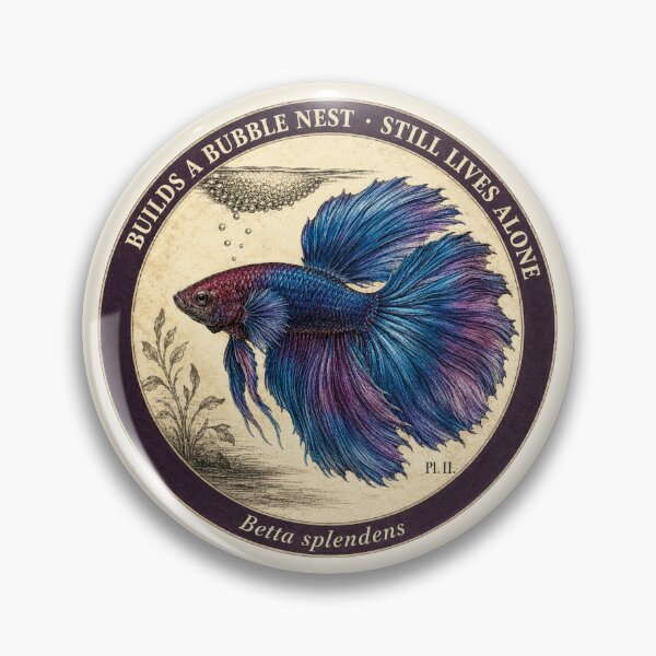 Item preview, Funny Betta Fish Gift Builds A Bubble Nest Still Lives Alone Vintage Naturalist Art Betta Lover Shirt Sticker designed and sold by Fanverse Merchandise.