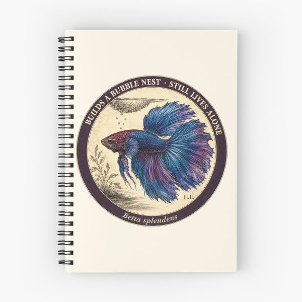 Item preview, Funny Betta Fish Gift Builds A Bubble Nest Still Lives Alone Vintage Naturalist Art Betta Lover Shirt Sticker designed and sold by Fanverse Merchandise.
