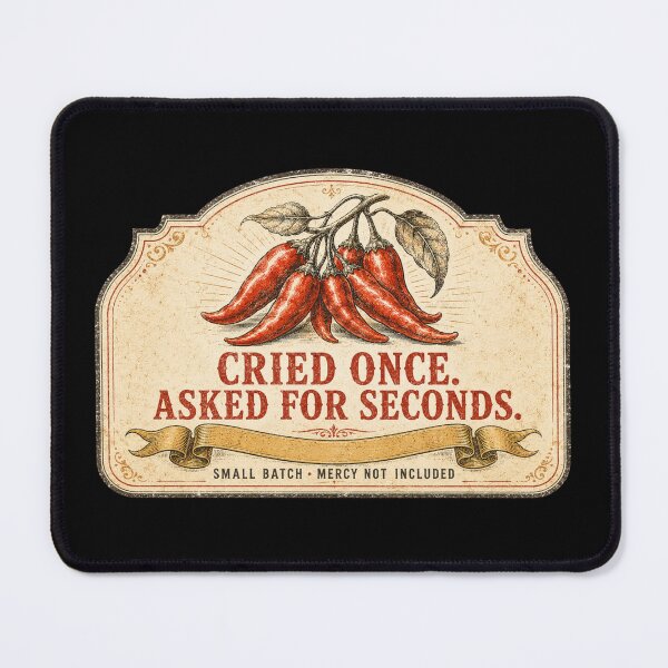 Item preview, Funny Hot Sauce Gift Cried Once Asked For Seconds Vintage Label Shirt Spicy Food Lover Sticker designed and sold by Fanverse Merchandise.
