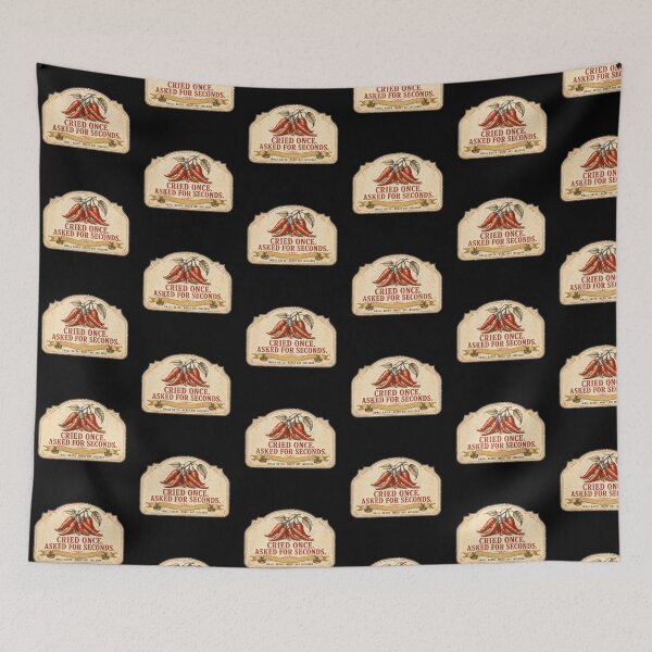 Item preview, Funny Hot Sauce Gift Cried Once Asked For Seconds Vintage Label Shirt Spicy Food Lover Sticker designed and sold by Fanverse Merchandise.