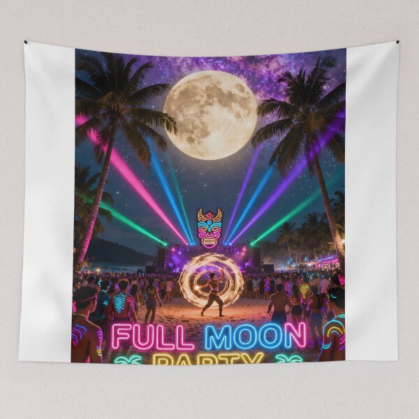 Item preview, Full Moon Party – Koh Phangan Thailand | Neon Tropical Beach Festival designed and sold by Spirit of Siam.