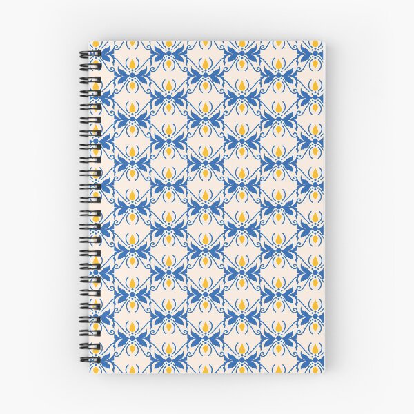Item preview, Vintage Cobalt Blue & Mustard Yellow Ceramic Tile Pattern designed and sold by LuxocaDesigns24.