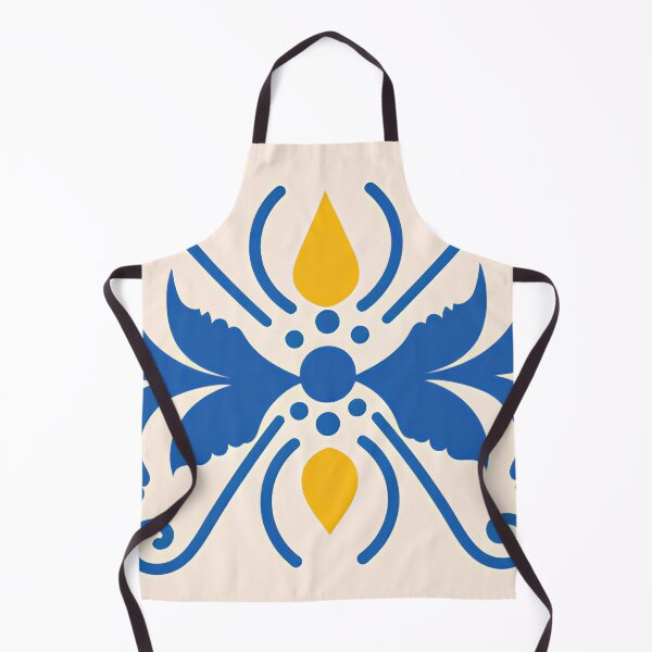 Item preview, Vintage Cobalt Blue & Mustard Yellow Ceramic Tile Pattern designed and sold by LuxocaDesigns24.