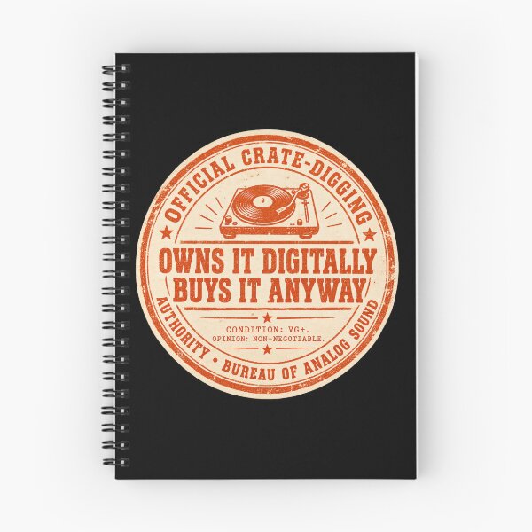 Item preview, Funny Vinyl Record Gift Owns It Digitally Buys It Anyway Vintage Stamp Shirt Record Collector Sticker designed and sold by Fanverse Merchandise.