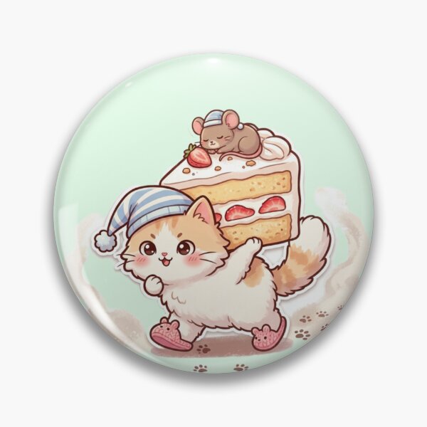 Item preview, Midnight Cake Thief – Kawaii Cat designed and sold by Tinydoodlenest .