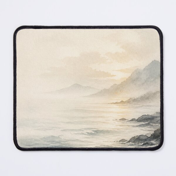 Item preview, Coastal Mist Wall Art Poster | Whispering Coastal Mist, Japandi Zen Seascape Print designed and sold by LuminaKage.