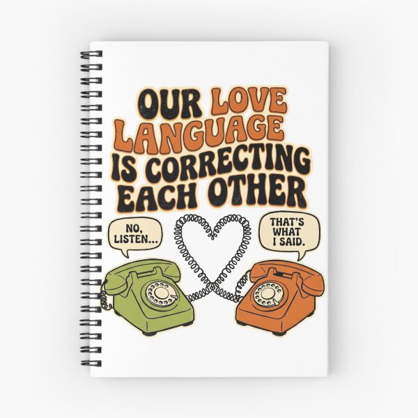 Item preview, Our Love Language Is Correcting Each Other - Retro Phone Couple Meme designed and sold by BumbleBloom7.