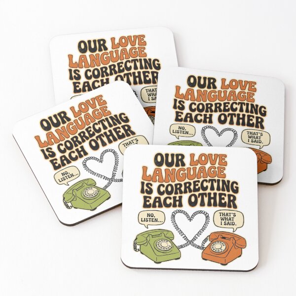Item preview, Our Love Language Is Correcting Each Other - Retro Phone Couple Meme designed and sold by BumbleBloom7.