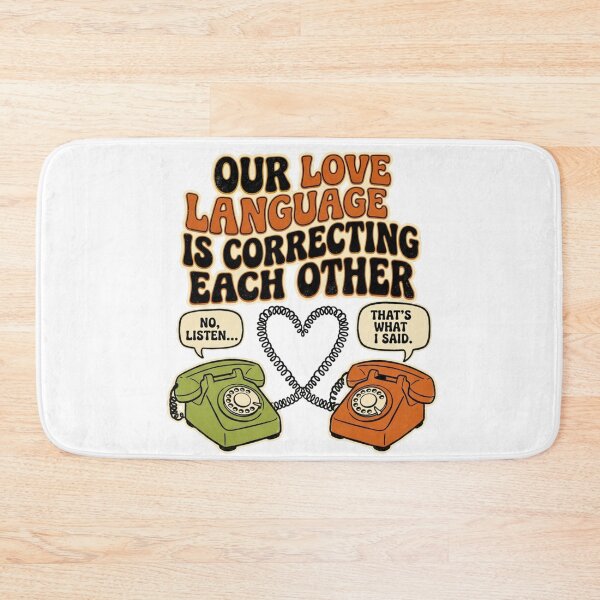 Item preview, Our Love Language Is Correcting Each Other - Retro Phone Couple Meme designed and sold by BumbleBloom7.