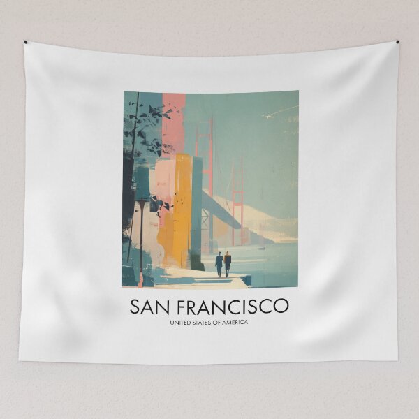 Item preview, San Francisco Golden Gate, Colorful Pastel Decor designed and sold by MarkedArtPrints.