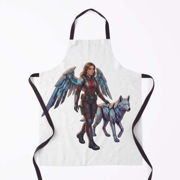 Item preview, Futuristic Cyberpunk Angel Warrior with Robotic Lynx Sticker designed and sold by ElenMart.