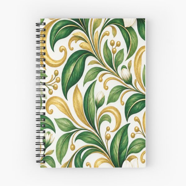 Item preview, Emerald Green & Gold Botanical Garden Pattern designed and sold by Julie Leisure Gardening.