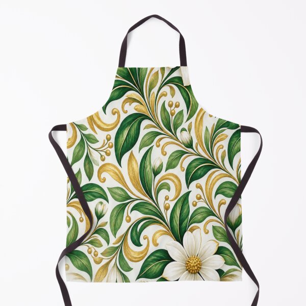 Item preview, Emerald Green & Gold Botanical Garden Pattern designed and sold by Julie Leisure Gardening.