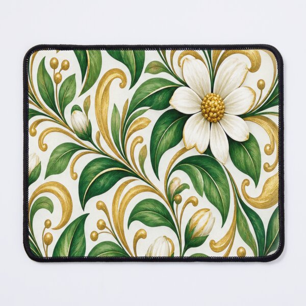 Item preview, Emerald Green & Gold Botanical Garden Pattern designed and sold by Julie Leisure Gardening.