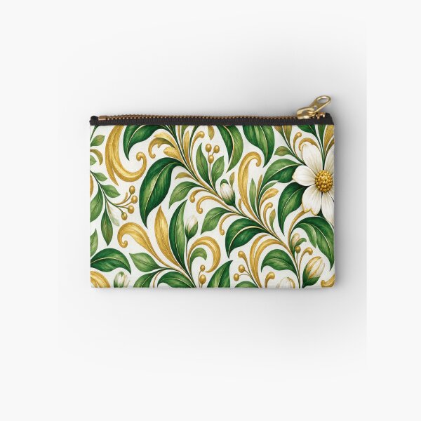 Item preview, Emerald Green & Gold Botanical Garden Pattern designed and sold by Julie Leisure Gardening.