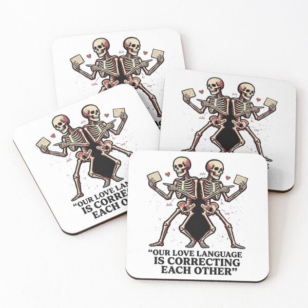 Item preview, Our Love Language Is Correcting Each Other - Skeleton Proofreader Couple Meme designed and sold by BumbleBloom7.