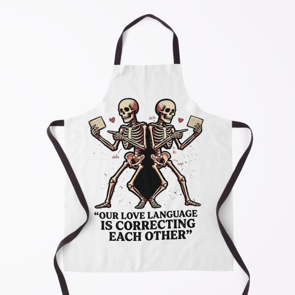Item preview, Our Love Language Is Correcting Each Other - Skeleton Proofreader Couple Meme designed and sold by BumbleBloom7.
