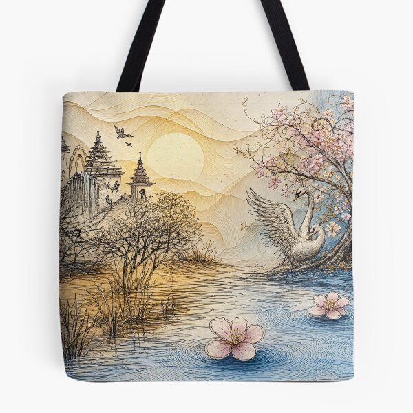 Item preview, Art09_The_Swan_Sanctuary_Ornate_Ink_Landscape designed and sold by Atillasanati.