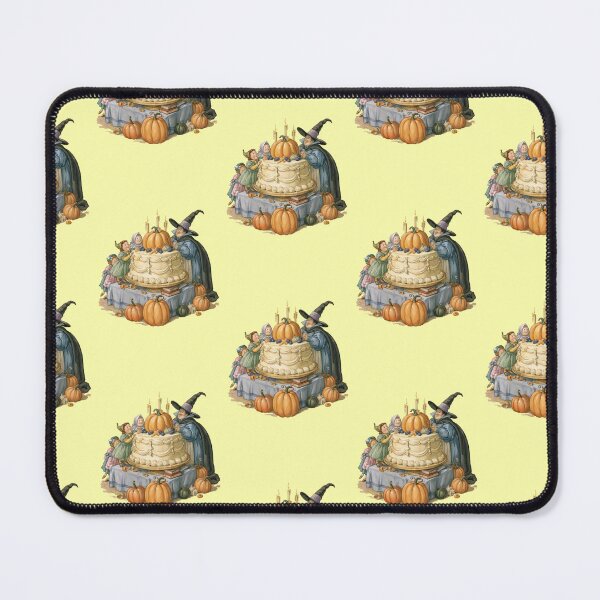 Item preview, Witch and children around pumpkin cake with candles designed and sold by Mauswohn.