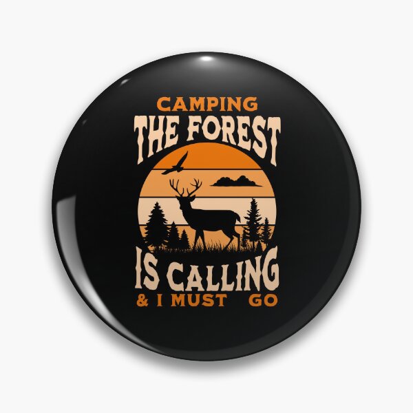 Item preview, Camping The Forest Is Calling And I Must Go - Vintage Wildlife Outdoor Sunset designed and sold by Vision Crafted.